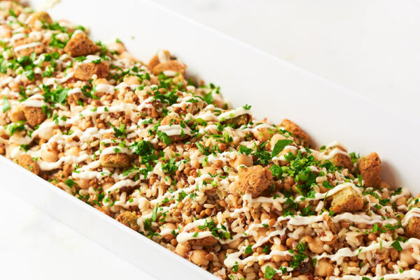 Lentil, Chickpea, and Falafel Salad